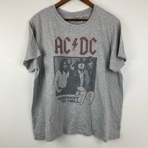 AC/DC size XL Women’s Gray Highway To Hell Short Sleeve Band Tee T-shirt